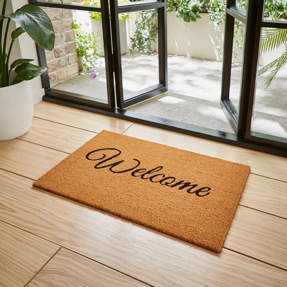 Welcome Coir Utility Doormat in Natural